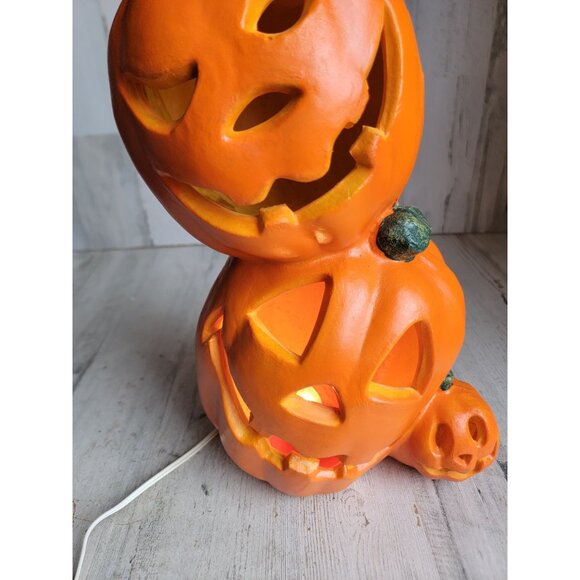 Paper magic company pumpkin vintage light up stack Halloween home decor - Picture 3 of 9